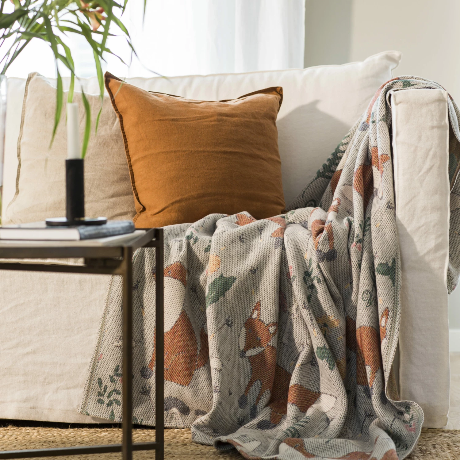 Rävar Katoenen Deken 140x170 Cm 4 Rävar Katoenen Deken 140x170 Cm - Afbeelding 2