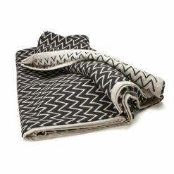 Zigzag Bedsprei Zwart