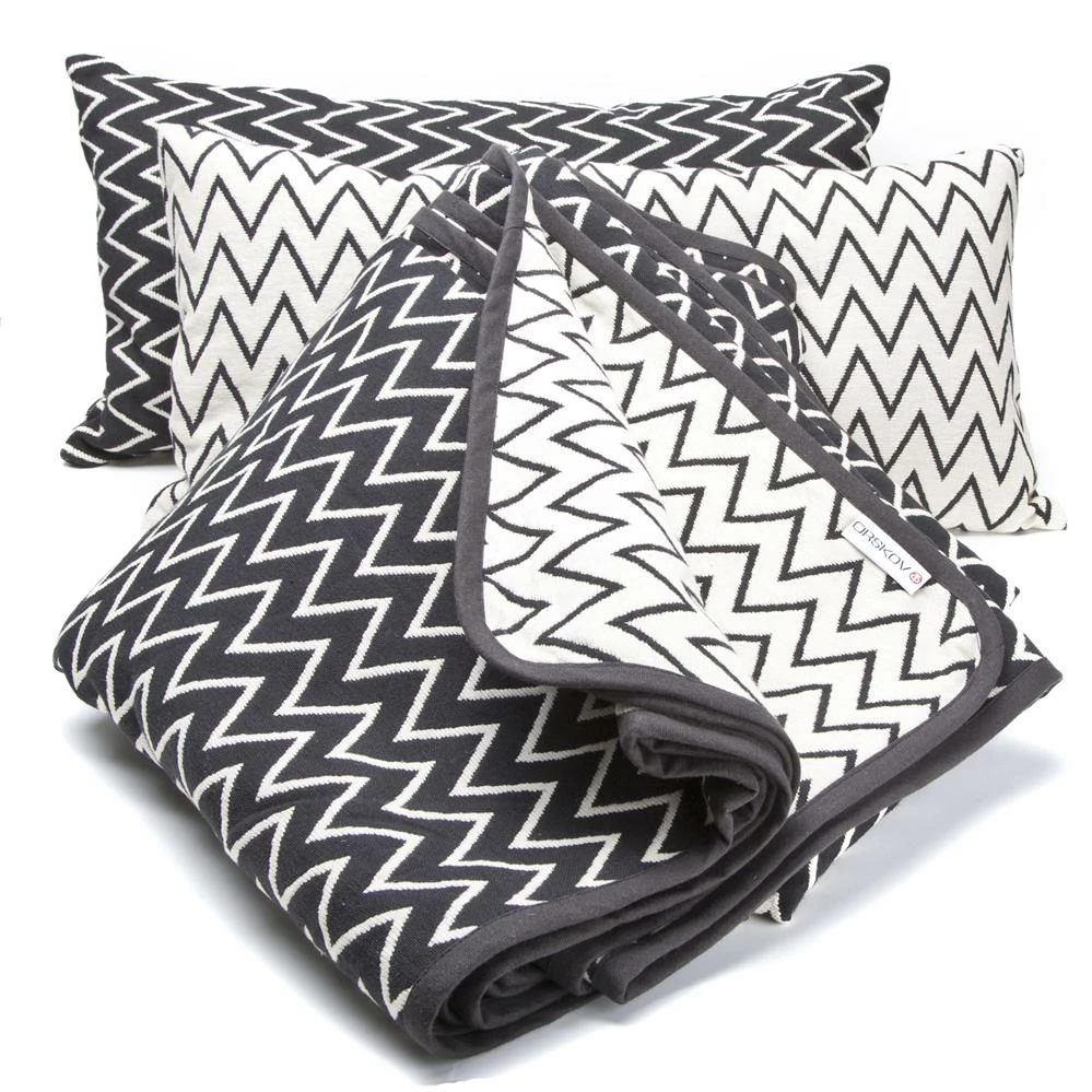 Zigzag Bedsprei Zwart 5 Zigzag Bedsprei Zwart - Afbeelding 3